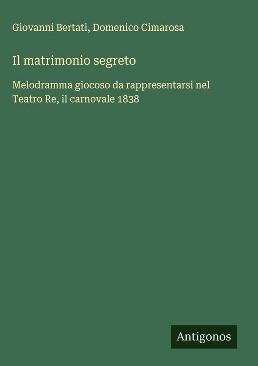Produktbild: Il matrimonio segreto