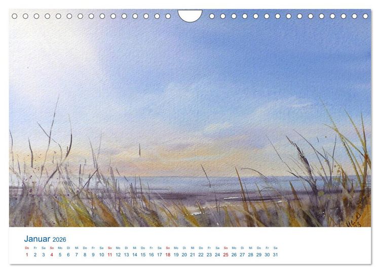 Produktbild: F&ouml;hr - Aquarelle (Wandkalender 2026 DIN A4 quer), CALVENDO Monatskalender