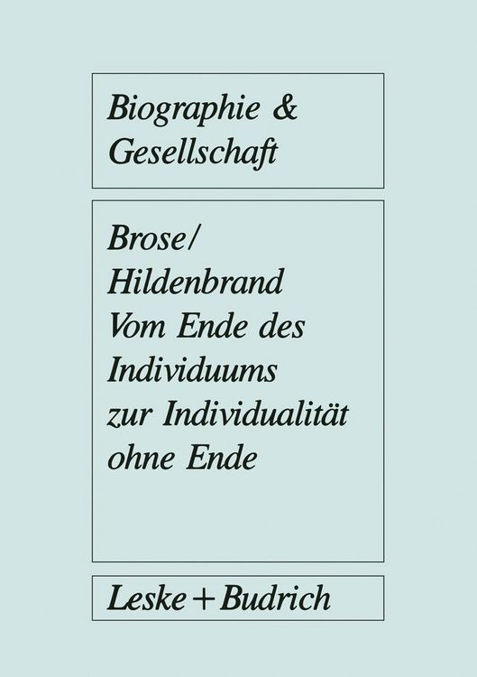 Produktbild: Vom Ende des Individuums zur Individualit&auml;t ohne Ende