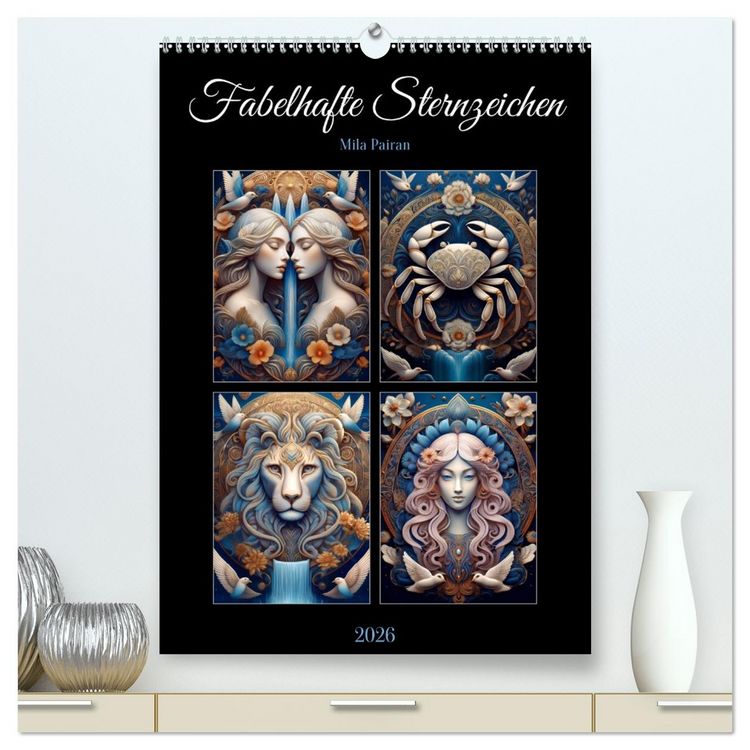 Produktbild: Fabelhafte Sternzeichen (hochwertiger Premium Wandkalender 2026 DIN A2 hoch), Kunstdruck in Hochglanz