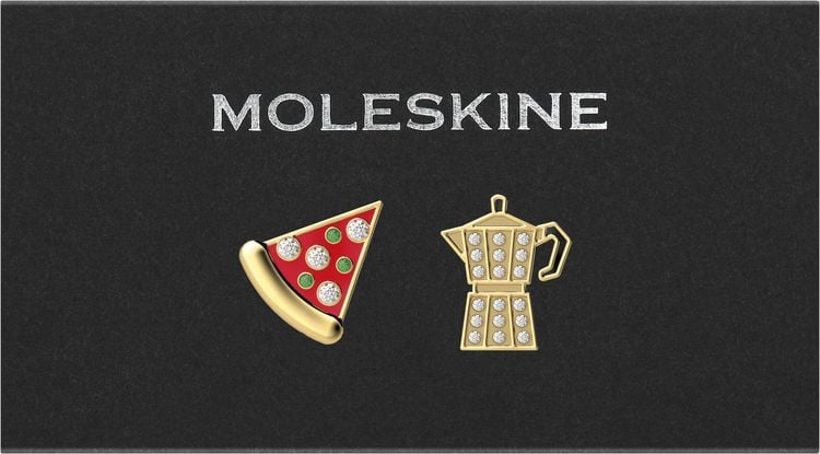 Produktbild: Moleskine Country Pins Italien (2er-Set), Pizza + Mokka