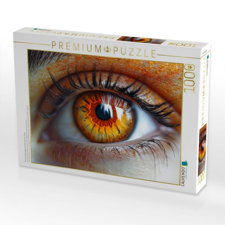 Produktbild: CALVENDO Puzzle Feuerorange Augen mit warmen Iris-T&ouml;nen | 1000 Teile Lege-Gr&ouml;&szlig;e 64x48cm Foto-Puzzle f&uuml;r gl&uuml;ckliche Stunden