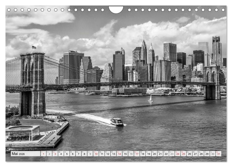 Produktbild: BROOKLYN BRIDGE Das Wahrzeichen von New York City (Wandkalender 2026 DIN A4 quer), CALVENDO Monatskalender
