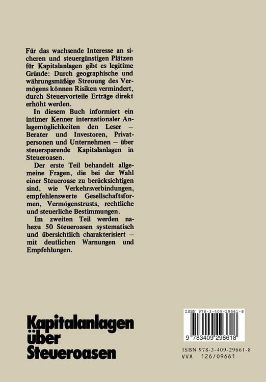 Produktbild: Kapitalanlagen &uuml;ber Steueroasen