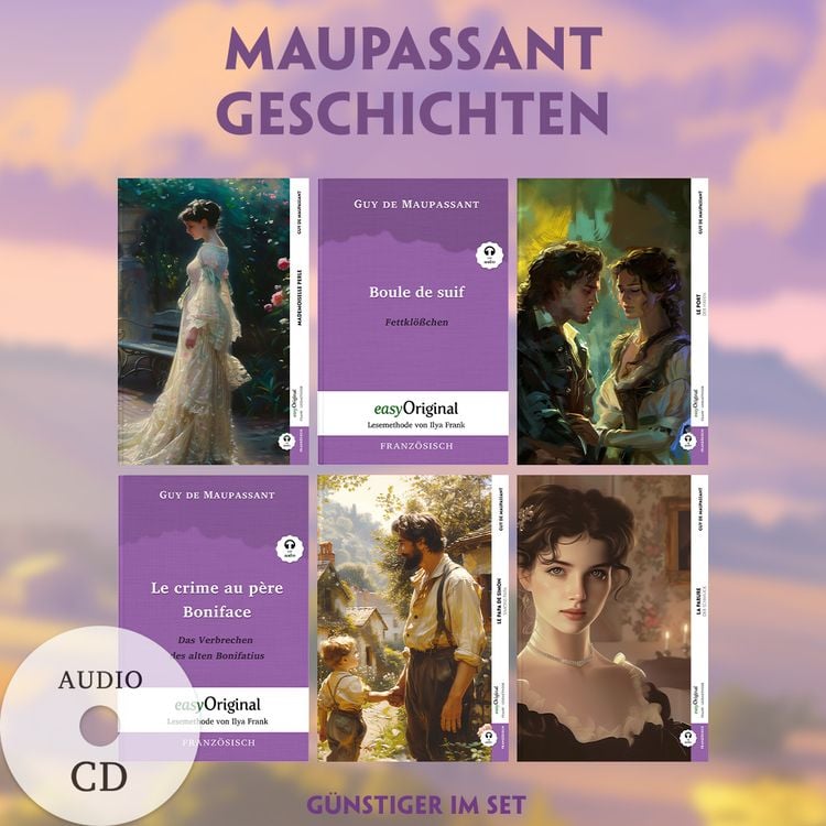 Produktbild: 6 Maupassant Geschichten (6 Bücher + Audio-CDs)- Frank-Lesemethode - Kommentierte zweisprachige Ausgabe Französisch-Deutsch