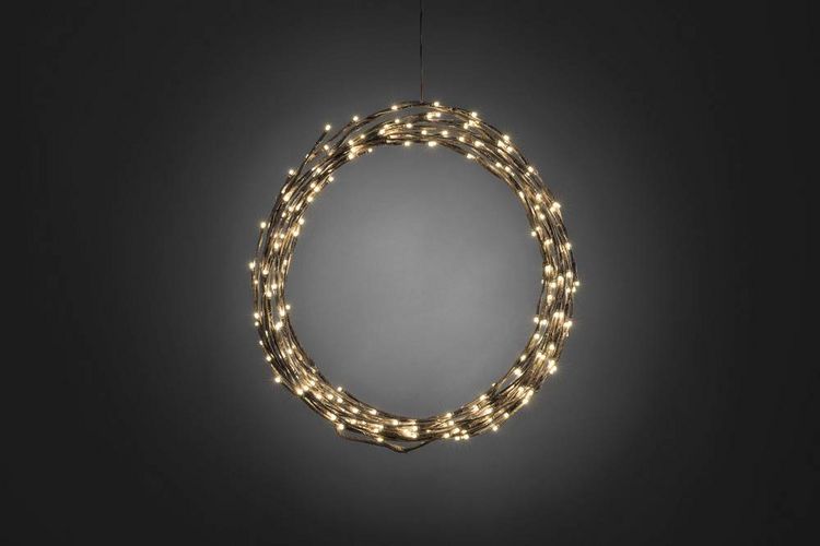 Produktbild: Konstsmide 3365-600 T&uuml;rkranz mit Beleuchtung Kranz Warmwei&szlig; LED Braun