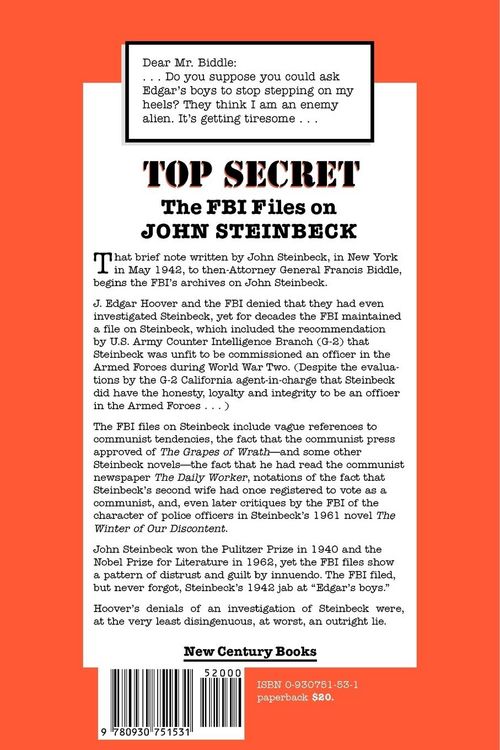 Produktbild: The FBI Files on John Steinbeck