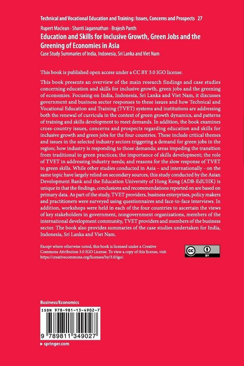 Produktbild: Education and Skills for Inclusive Growth, Green Jobs and the Greening of Economies in Asia