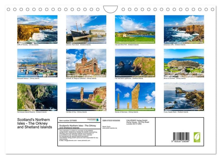 Produktbild: Scotland's Northern Isles - The Orkney and Shetland Islands (Wall Calendar 2026 DIN A4 landscape), CALVENDO 12 Month Wall Calendar