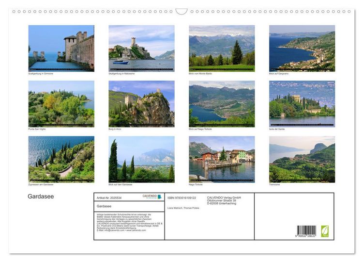 Produktbild: Gardasee (Wandkalender 2026 DIN A2 quer), CALVENDO Monatskalender