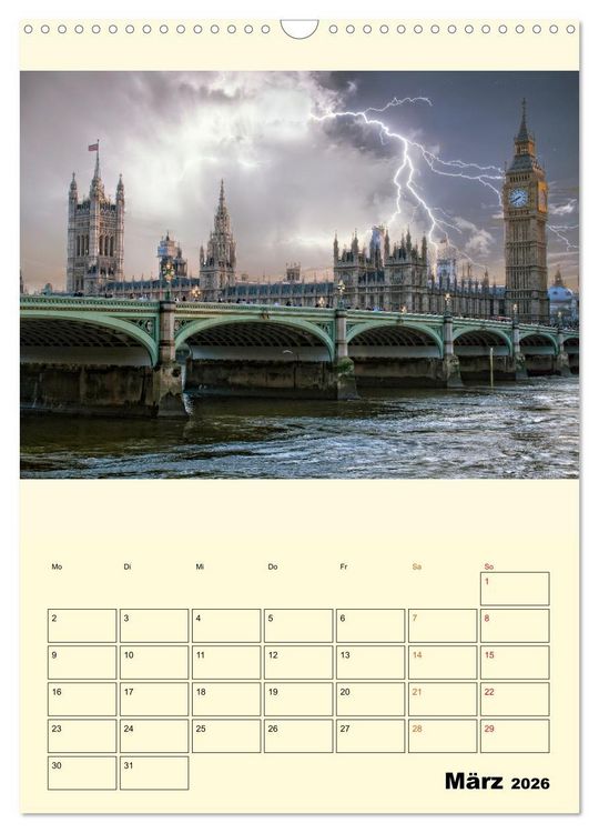 Produktbild: Metropolen im Gewitter (Wandkalender 2026 DIN A3 hoch), CALVENDO Monatskalender