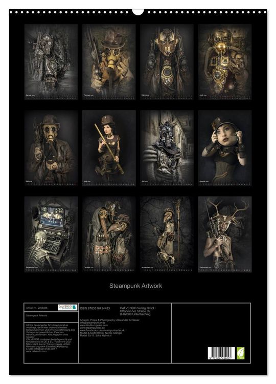 Produktbild: Steampunk Artwork (Wandkalender 2026 DIN A2 hoch), CALVENDO Monatskalender