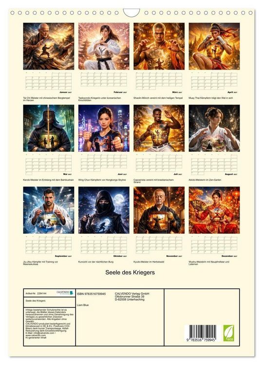 Produktbild: Seele des Kriegers (Wandkalender 2027 DIN A3 hoch), CALVENDO Monatskalender