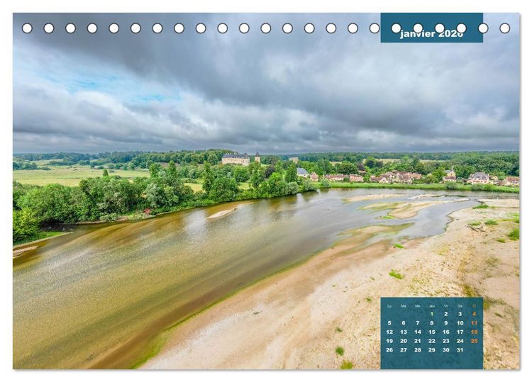 Produktbild: Le Berry secret, le Cher vu du ciel (Calendrier de bureau 2026 DIN A5 vertical), CALVENDO calendrier mensuel