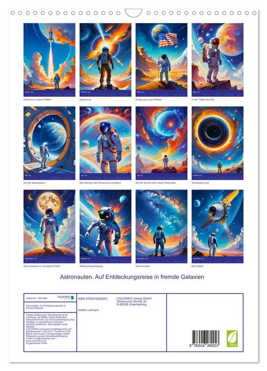 Produktbild: Astronauten. Auf Entdeckungsreise in fremde Galaxien (Wandkalender 2026 DIN A3 hoch), CALVENDO Monatskalender