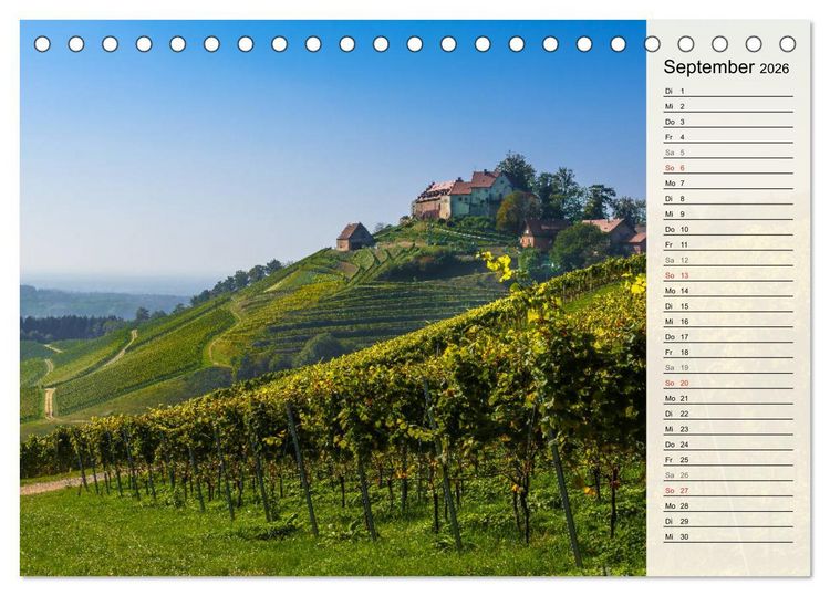 Produktbild: Auf Schusters Rappen... S&uuml;dlicher Oberrhein und S&uuml;dschwarzwald (Tischkalender 2026 DIN A5 quer), CALVENDO Monatskalender