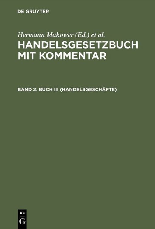 Produktbild: Handelsgesetzbuch mit Kommentar / Buch III (Handelsgesch&auml;fte)