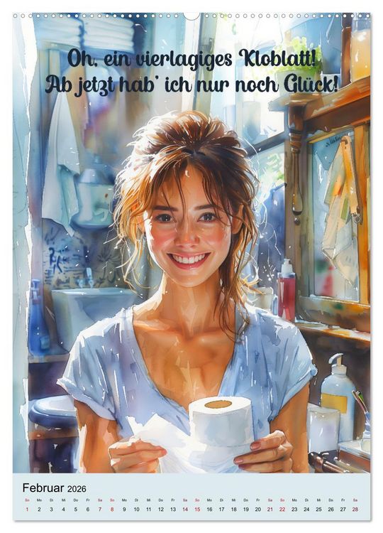 Produktbild: Klospr&uuml;che (Wandkalender 2026 DIN A2 hoch), CALVENDO Monatskalender