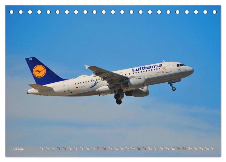 Produktbild: Flugzeuge - Eindrucksvolle Riesen am Himmel (Tischkalender 2026 DIN A5 quer), CALVENDO Monatskalender