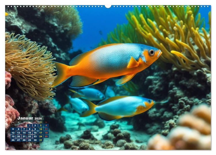 Produktbild: Tief unten im Meer Unterwasser Fantasy (hochwertiger Premium Wandkalender 2026 DIN A2 quer), Kunstdruck in Hochglanz