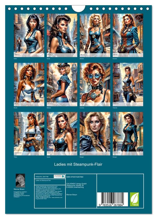 Produktbild: Ladies mit Steampunk-Flair (Wandkalender 2026 DIN A4 hoch), CALVENDO Monatskalender