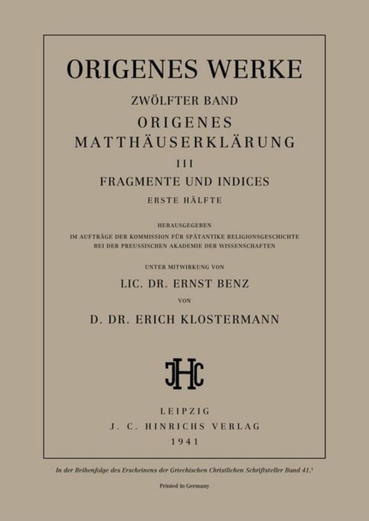 Produktbild: Origenes Matth&auml;userkl&auml;rung III: Fragmente und Indices, Erste H&auml;lfte