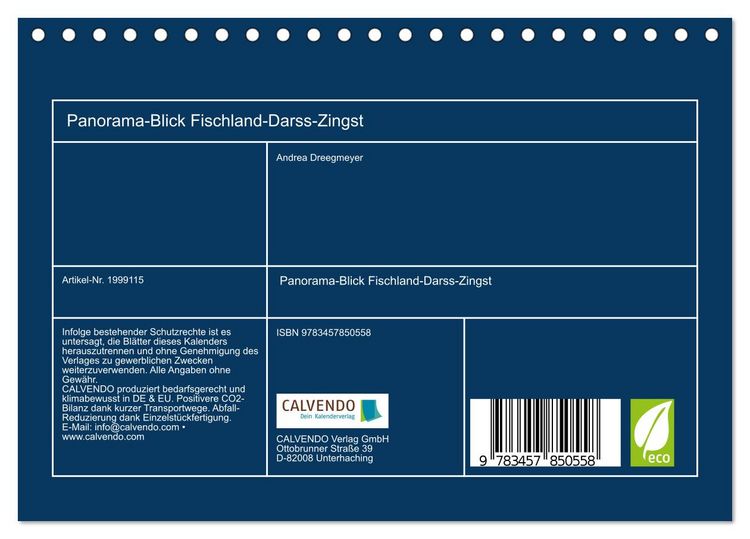 Produktbild: Panorama-Blick Fischland-Darss-Zingst (Tischkalender 2026 DIN A5 quer), CALVENDO Monatskalender