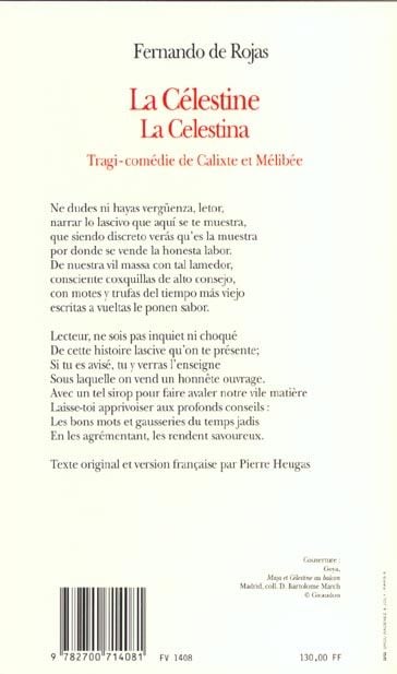 Produktbild: La C&eacute;lestine ou tragicom&eacute;die de Calixte et M&eacute;lib&eacute;e