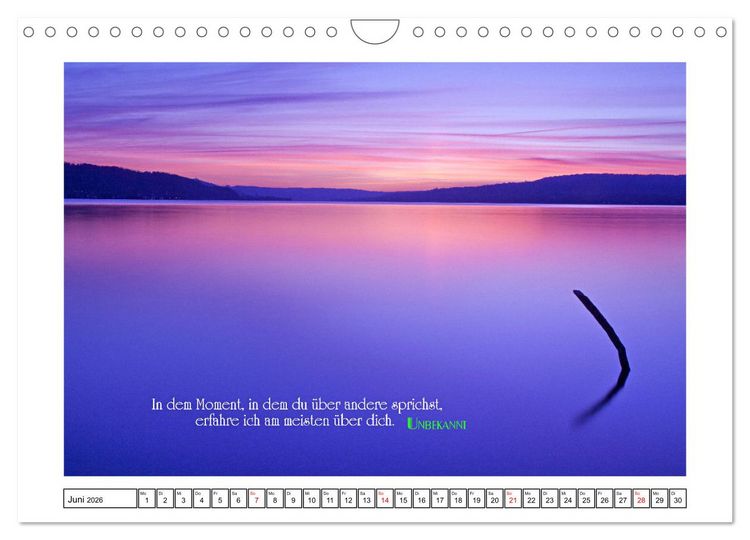 Produktbild: Interessante und sch&ouml;ne Zitate (Wandkalender 2026 DIN A4 quer), CALVENDO Monatskalender