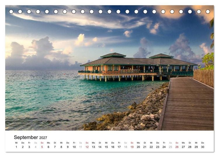 Produktbild: Malediven &ndash; Das Paradies im Indischen Ozean III (Tischkalender 2027 DIN A5 quer), CALVENDO Monatskalender