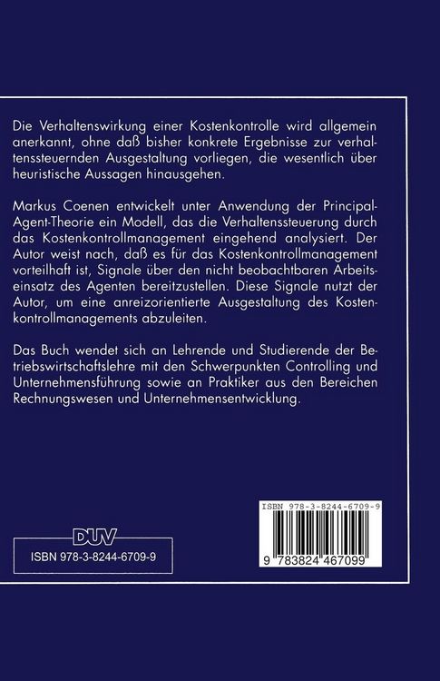 Produktbild: Kostenkontrollmanagement und Verhaltenssteuerung