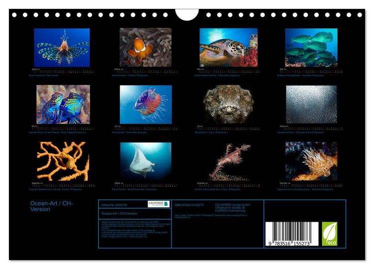 Produktbild: Ocean-Art / CH-Version (Wandkalender 2026 DIN A4 quer), CALVENDO Monatskalender