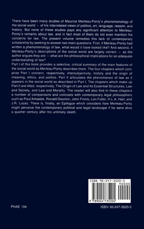 Produktbild: An Existential Phenomenology of Law: Maurice Merleau-Ponty