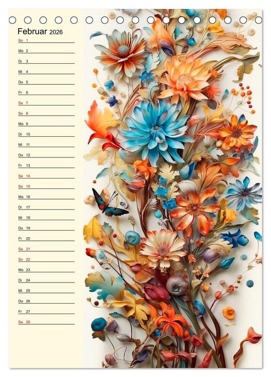 Produktbild: Bl&uuml;tenarrangements (Tischkalender 2026 DIN A5 hoch), CALVENDO Monatskalender