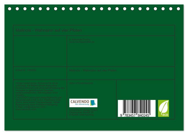 Produktbild: Malinois - Wahnsinn auf vier Pfoten (Tischkalender 2026 DIN A5 quer), CALVENDO Monatskalender
