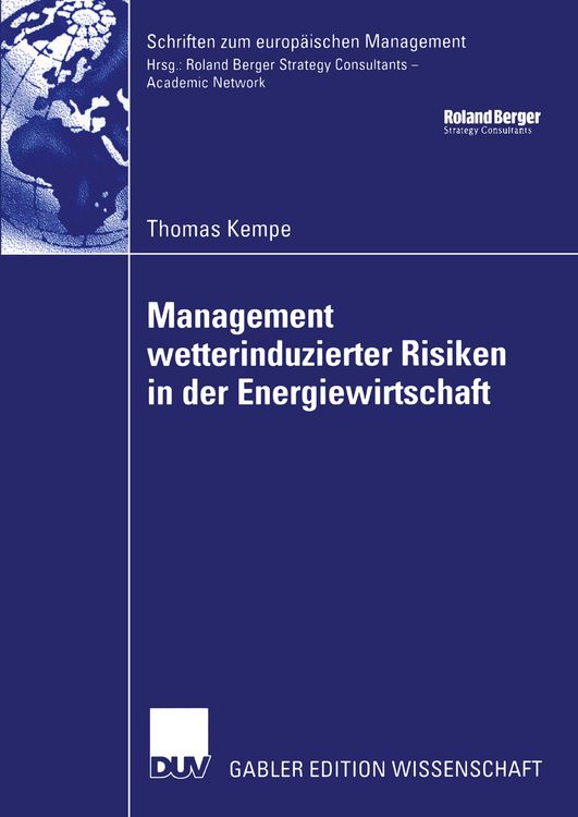 Produktbild: Management wetterinduzierter Risiken in der Energiewirtschaft