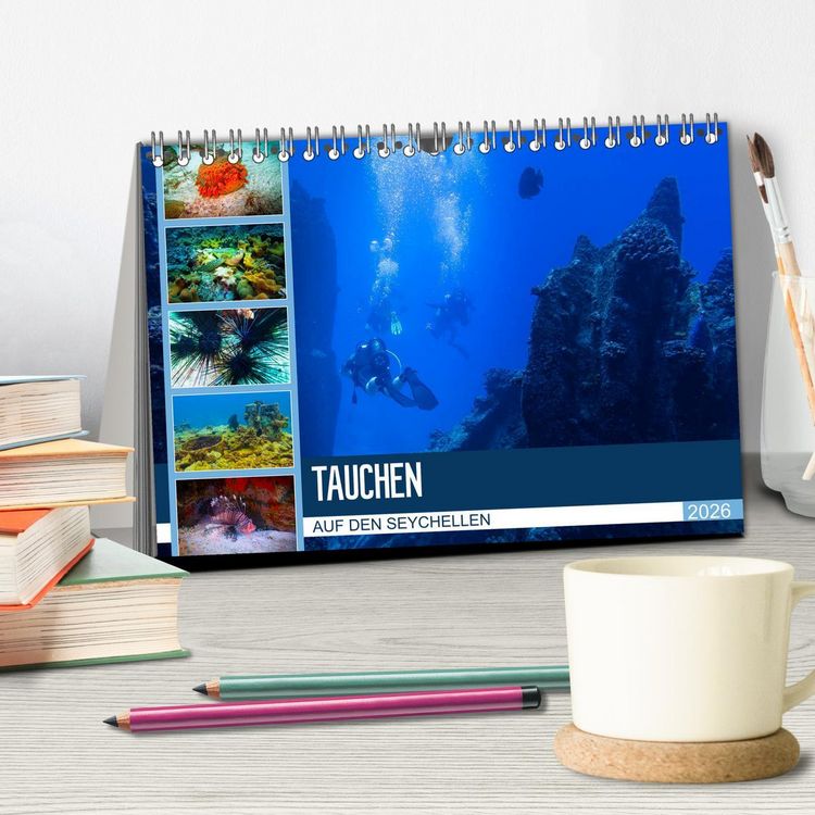 Produktbild: Tauchen auf den Sychellen (Tischkalender 2026 DIN A5 quer), CALVENDO Monatskalender