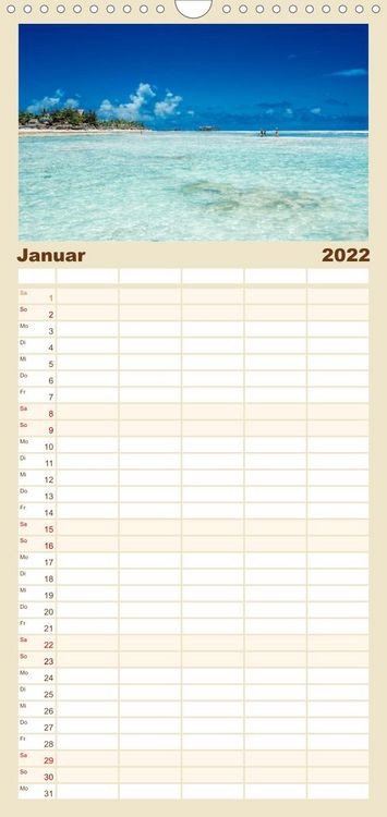 Produktbild: Familienplaner Karibu Sansibar (Wandkalender 2022 , 21 cm x 45 cm, hoch)