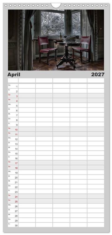 Produktbild: Familienplaner 2027 - Geheimnisvolle Orte - Lost Places mit 5 Spalten (Wandkalender, 21 x 45 cm) CALVENDO