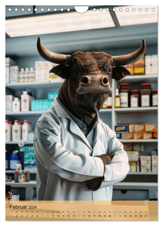 Produktbild: Der tierisch lustige Apotheker-Kalender (Wandkalender 2026 DIN A4 hoch), CALVENDO Monatskalender
