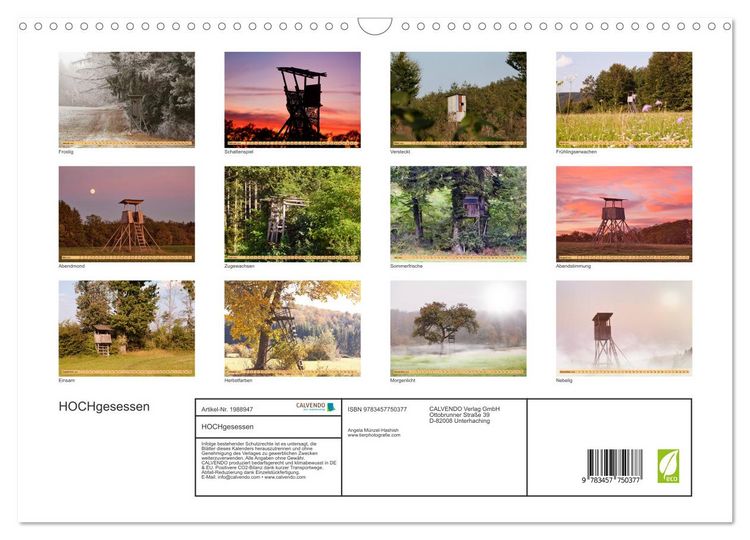 Produktbild: HOCHgesessen (Wandkalender 2026 DIN A3 quer), CALVENDO Monatskalender