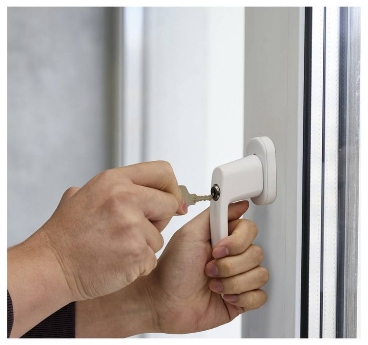 Produktbild: Sygonix SY-7065784 Fenstergriff abschlie&szlig;bar Wei&szlig;
