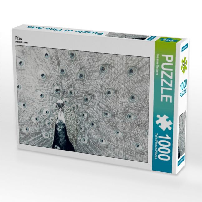 Produktbild: CALVENDO Puzzle Pfau 1000 Teile Puzzle quer | 1000 Teile Lege-Gr&ouml;&szlig;e 64 &times; 48 cm Foto-Puzzle f&uuml;r gl&uuml;ckliche Stunden