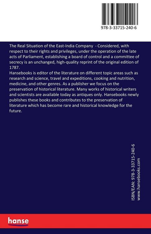 Produktbild: The Real Situation of the East-India Company
