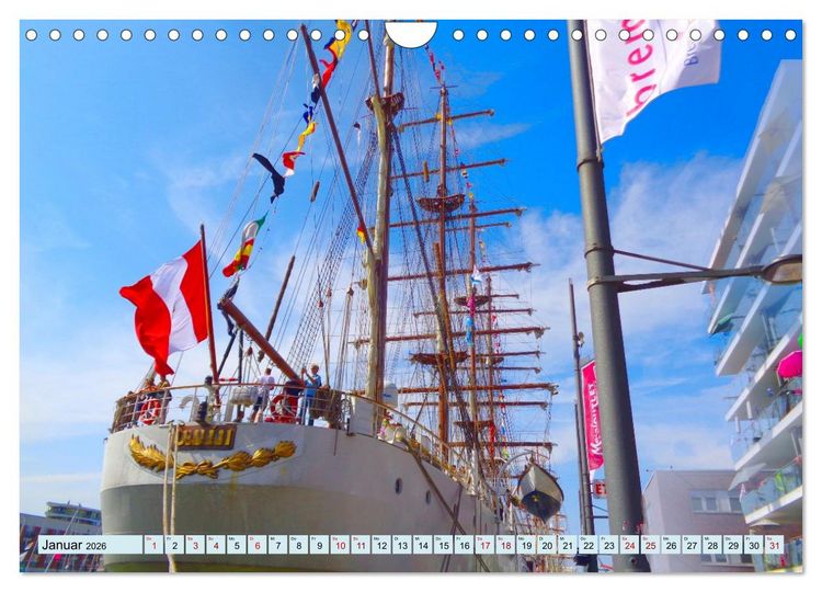 Produktbild: Ein detaillierter Blick auf Segelschiffe (Wandkalender 2026 DIN A4 quer), CALVENDO Monatskalender