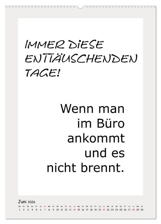 Produktbild: Spr&uuml;chekalender. Witziges f&uuml;rs B&uuml;ro (hochwertiger Premium Wandkalender 2026 DIN A2 hoch), Kunstdruck in Hochglanz