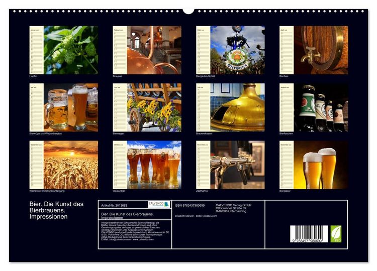 Produktbild: Bier. Die Kunst des Bierbrauens. Impressionen (hochwertiger Premium Wandkalender 2026 DIN A2 quer), Kunstdruck in Hochglanz