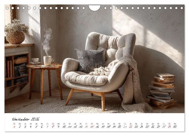 Produktbild: Scandi Interiors - Skandinavisches Wohngl&uuml;ck f&uuml;r Zuhause (Wandkalender 2026 DIN A4 quer), CALVENDO Monatskalender