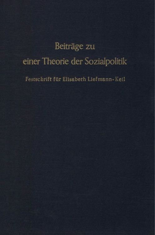 Produktbild: Beitr&auml;ge zu einer Theorie der Sozialpolitik.