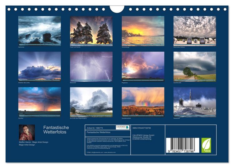 Produktbild: Fantastische Wetterfotos (Wandkalender 2026 DIN A4 quer), CALVENDO Monatskalender